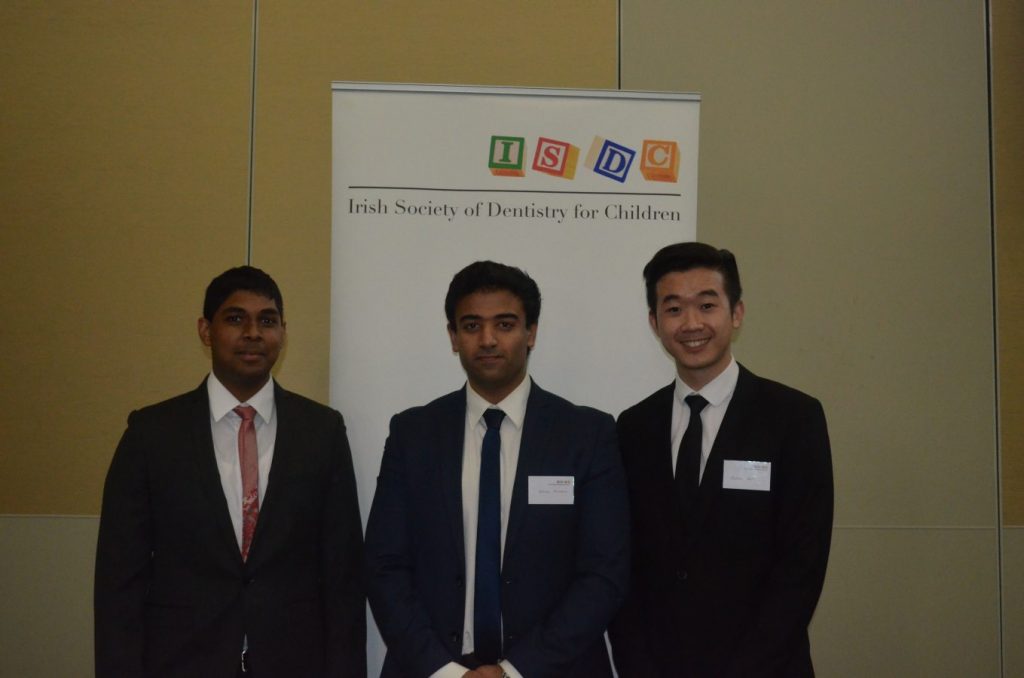O' Mullane prize winners Usman Hussain, Adeen Solaiman and Jia-Liang Eow